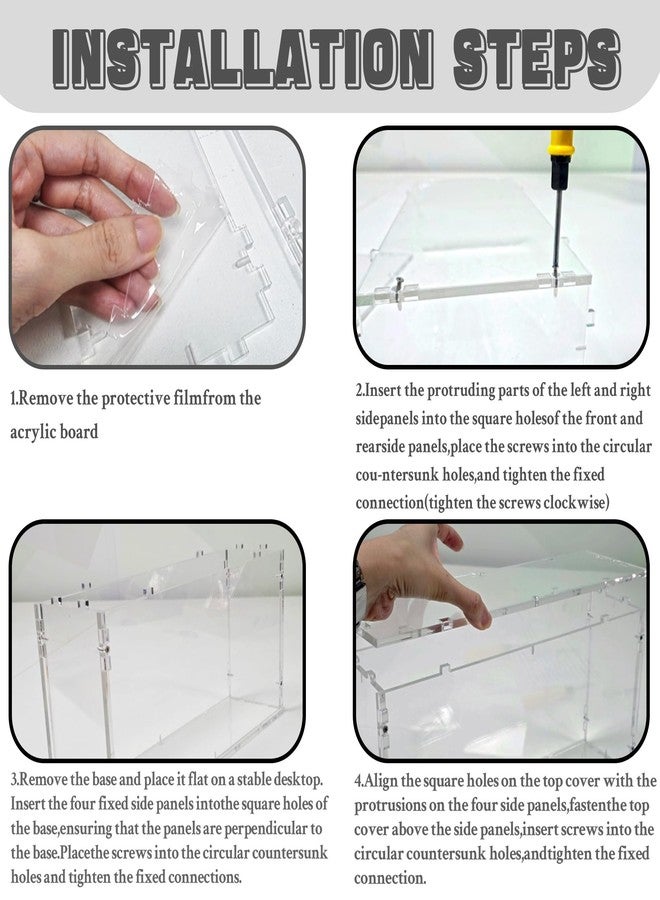 DEDC 2 Pack Acrylic ETB Display Case, Compatible with Elite Trainer Box, 6mm Thick Walls, Stackable UV Protection, Standard ETB Protector for Collectors (Assembled, Screw-On Lid) - Image 4